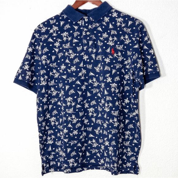 Polo by Ralph Lauren Other - Polo Ralph Lauren Nautical Print Polo Shirt Cotton Size L Preppy Coastal